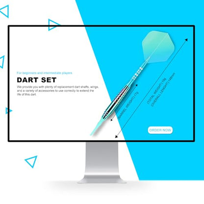 Soft Tip Darts Sets - Soft Tip Darts for Electronic Dartboard Plastic Tip Darts Set with Aluminum Shafts + Extra 3 Dart Flights 3 Replace Plastic Shafts - color: bright blue