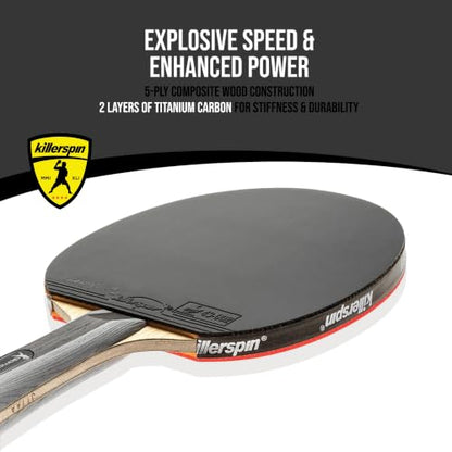 Killerspin Diamond TC Ping Pong Paddle, Advanced Table Tennis Paddle, Memory Book Paddle Case, Red/Black - style: Flared