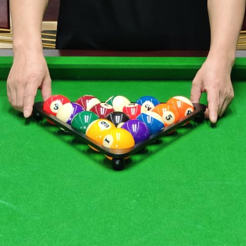 Aluminum Alloy Pool Ball Rack Billiard Ball Triangle Rack for 2-1/4" Pool Balls, Pool Table Ball Holder Positioning Rack - color: Black