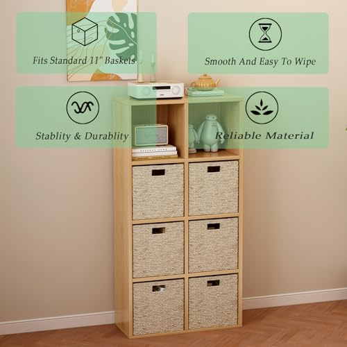 OSCHF 8-Cube Storage Shelf Bookcase, Oak - color: Oak, size: 8-Cube