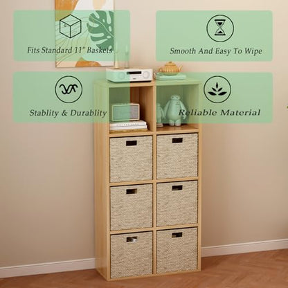 OSCHF 8-Cube Storage Shelf Bookcase, Oak - color: Oak, size: 8-Cube