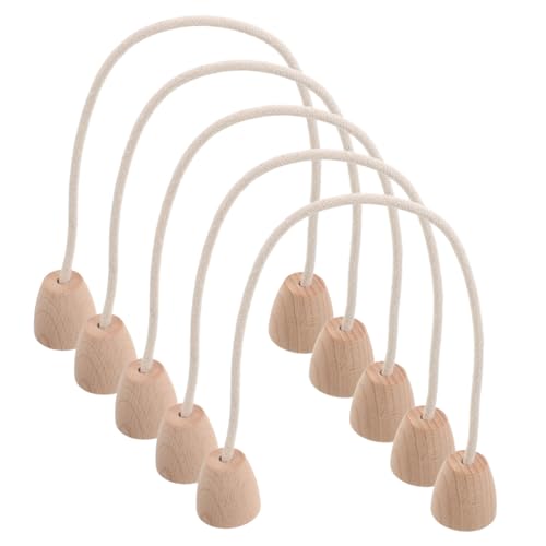 Outanaya 5pcs Croquet Wickets Wood Rope Hoops for Family Lawn Games Fun for Backyard and Park Sports