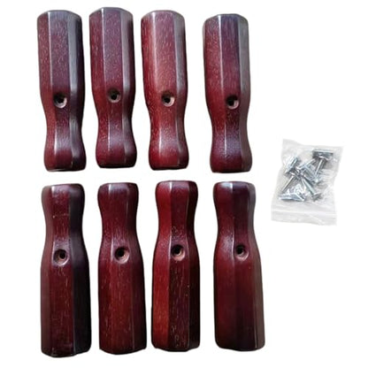 Table Soccer Handle, 8Pcs Wood Soccer Handle Grip Foosball Table Top Game Replacement Handle Part Foosball Accessories - color: wine red