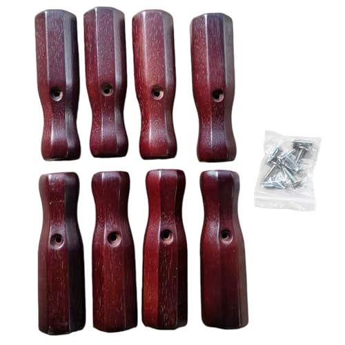 Table Soccer Handle, 8Pcs Wood Soccer Handle Grip Foosball Table Top Game Replacement Handle Part Foosball Accessories - color: wine red