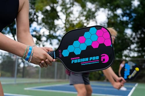 Gamma Pickleball Paddles, Fusion Series, React, Power, Wider Surface Maximizes Hit Potential for All Skill Levels, Indoor/Outdoor Racquet, USAPA Approved Pickleball Paddles - style: Pro Pink
