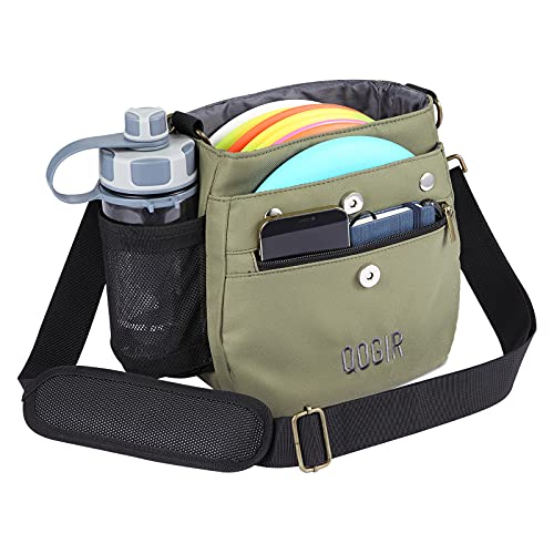 QOGIR Lightweight Disc Golf Bag: Durable Disc Golf Bag with 8+ Disc Capacity, Introductory Discs Golf Bag, Holds Water Bottle and Accessories, Great for Beginners - color: Green