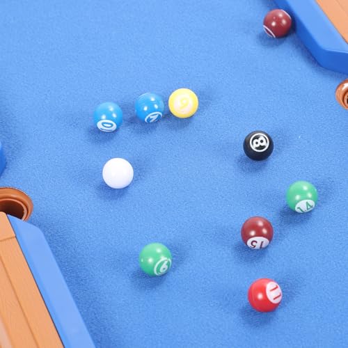 Mini Pool Table for Kids, Multifunctional Portable Tabletop Pool Table Toy, Small Billiards Game with 16 Balls, 2 Sticks and Rack for Indoor Entertainment and Travel