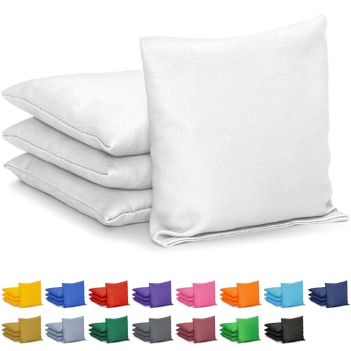 GoSports Classic Cornhole Bean Bags Set of 4-16 Colors Available - Regulation All Weather, Mix and Match - color: White