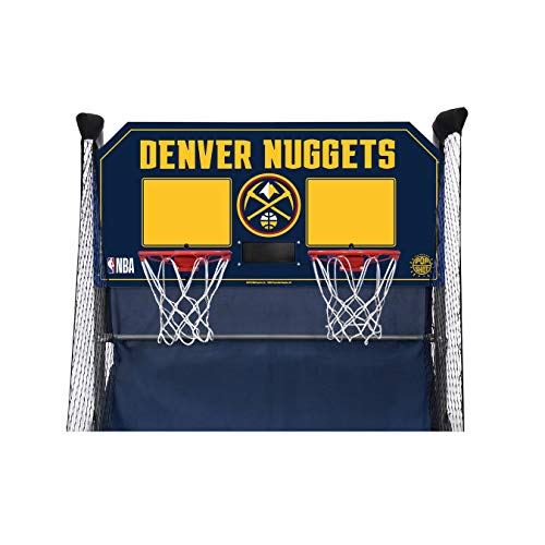 Pop-A-Shot - Home Dual Shot Arcade Basketball Game with NBA Graphics l Sensor Scoring l 16 Game Modes l 7 Balls l Foldable Storage l for All NBA Fans - style: Denver Nuggets