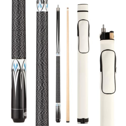 Pool Cue Stick - 58 inch Maple Billiard Pool Stick, 19/20/21 oz 1/2 Maple Pool Cue Stick Kit, 2-Piece Billiard Pool Cue Stick - color: Black With Case (19 oz/11mm)