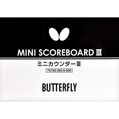 Butterfly Mini Scoreboard III – Extremely Lightweight Mini Scoreboard – Weight: 200g – Size: W22.5 x H13.8cm – Game Scoring Cards 0-5 and Scoring Cards 0-21, Black, White, and Magenta