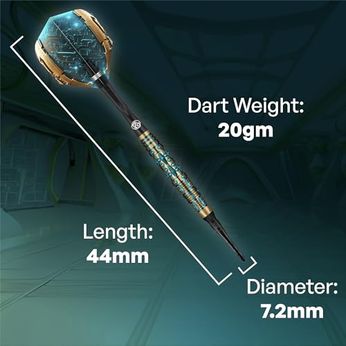 Shot! Darts AI Replicant Soft Tip Dart Set (20g) | 90% Tungsten Barrels | Center Weighted Black Titanium Coated | Pro Soft Tip Darts for Electronic Dartboard | Plastic Tip | Made in New Zealand
