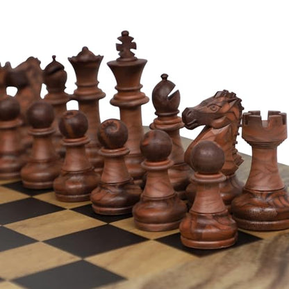 Luxury Staunton Chess Pieces Only 32 Chessmen Pieces Replacement of Missing Pieces Weighted Tournament Chess Pieces for Chess Set with Exquisite Grain 2.9 Inches King Includes Storage Bag