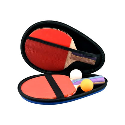 MiOYOOW Table Tennis Racket Case, Hard Shell Ping Pong Storage Bag Ping Pong Paddles Case with Zipper Can Hold 2 Short-Handled Rackets or 1 Long-Handled Racket - color: Straw mat pattern black