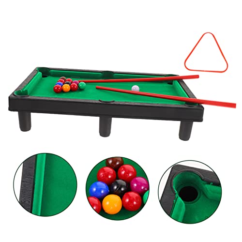 1set Mini Pool Table Toy Desktop Billiards Game for Home Office Includes Pool Cues and Rack Fun Miniature Tabletop Activity for All Ages