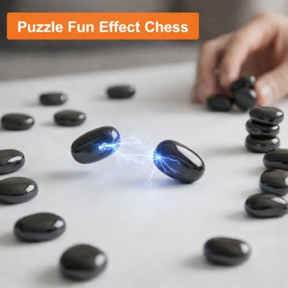 Magnet Game with 32 Stones, Magnetic Chess Game with String, for Family & Party & Travel & Camping, Puzzle Strategy Game