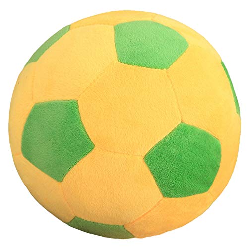 AOQI Plush Soccer Balls - Fluffy Stuffed Toy Soccer Ball Plush Pillow Soft Durable Stuff Soccerball Gift for Kids Boy Baby (Green -Yellow,7.8inch/20cm) - color: Green -Yellow, size: 7.8inch/20cm