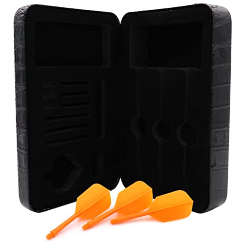 CUESOUL Professional Luxury PU Dart Case with AK5 Dart Flights,Dart Carrying Case for Steel Tip Darts or Soft Tip Darts - color: with Slim Shape Dart Flight