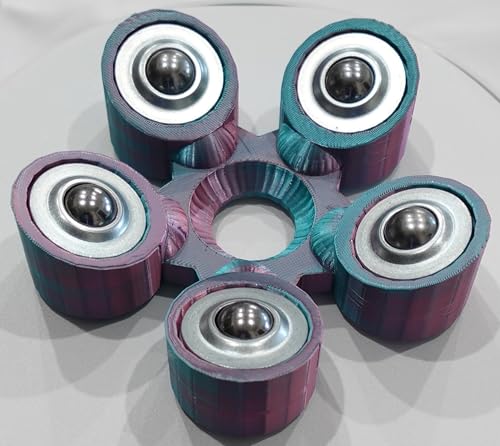 Bowling Ball Spinner - color: Teal and Coral Pink