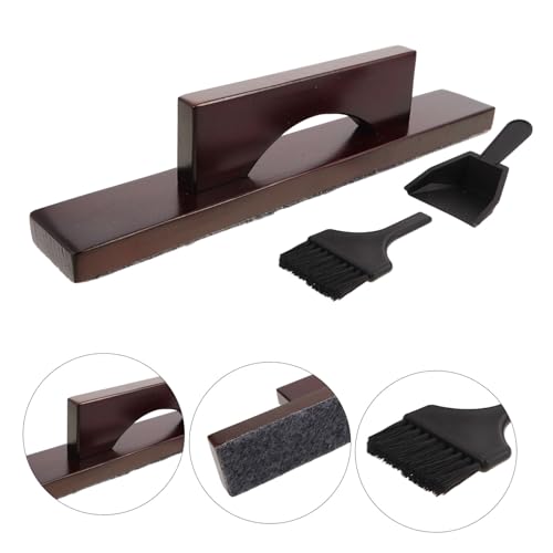 NOLITOY Shuffleboard Table Cleaning Kit with Solid Wood Brush and Sturdy Plastic Dustpan for Efficient Sand Removal and Odor-Free Materials, for Shuffleboard Maintenance and Portable Use