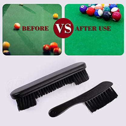 Framendino, Wooden Billiards Pool Table and Rail Brush Set Wood Billiard Cleaner Cleaning Tools Supplies (Black, 2 Pack) - color: Black