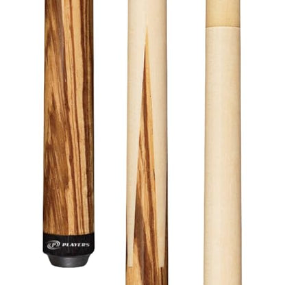 Players 58" 2-Piece Zebrawood and Birds-Eye Maple Sneaky Pete Billiard Pool Cue Stick - size: 21 Ounce