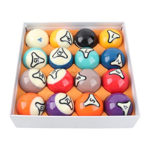 Pilipane Billiard Balls Set Professional Tournament Style Pool Balls for Billiards Games and Family Entertainment Resin Material 57.2mm Dia 16Pcs with Wiping Cloth