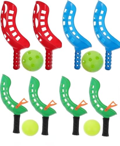 4sets with Throw of Adults Skills and Interactive, Plaything Launcher Ball Pop Toss Scoop Balls Summer Indoor Lacrosse Lawn, Catching Cup Baskets