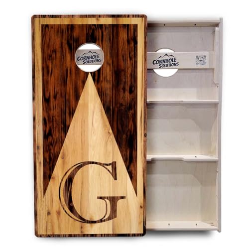 Cornhole Solutions Tournament Cornhole Boards - Regulation 2'x4' Set 3/4" Baltic Birch (Wood Letter Design) - color: Letter G