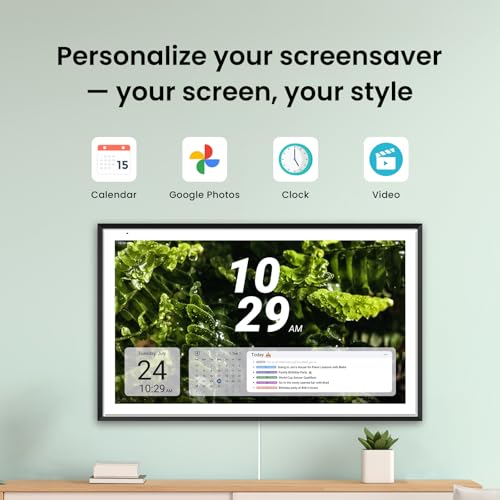 Apolosign 27-inch Digital Calendar & Smart Family Wall Planner, No Subscription, Calendar & Dashboard Dual-Mode System, Shared Touchscreen Display with Calendar Sync, Chore Charts & Family Scheduling Hub, Wall Mount Included (Black) - color: Black