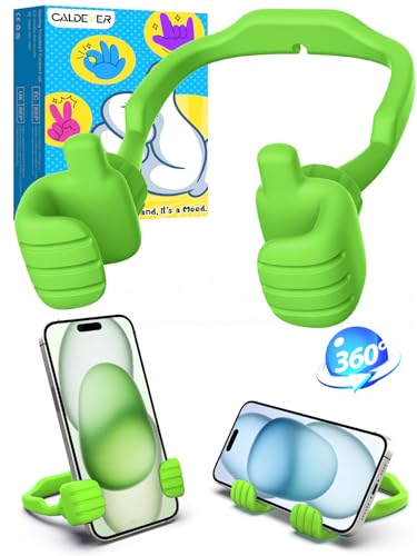 Easter Basket Stuffers Essentials for Teens Girls Boys Kids Cell Phone Stand: Upgrade Adjustable Thumbs Up Lazy Phone Holder for Desk Fun Birthday Eatser Gifts for Boys Girls Adults Grandma Husband - color: Avocado Green