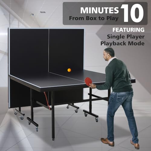 Foldable Indoor Table Tennis Table with Net and Paddles for Home Recreation