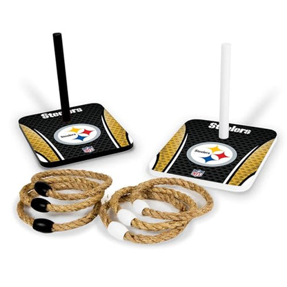 Solid Wood NFL Quoits Set with Direct Print HD Team Graphics – Tailgate Ring Toss Game – Great Gift for Any Football Fan! Ring Toss Family Outdoor Games for The Beach