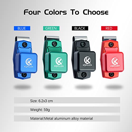KONLLEN Magnetic Pool Chalk Holder Aluminum Alloy Belt Clip | Portable design, durable metal construction, quick access,metal cue chalk case for pool, snooker and carom - color: Red