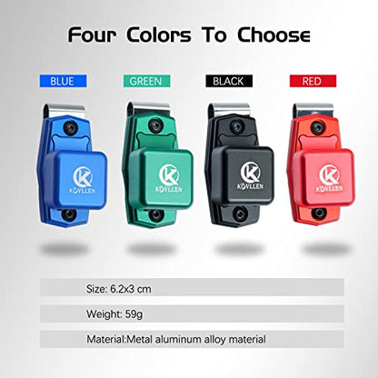 KONLLEN Magnetic Pool Chalk Holder Aluminum Alloy Belt Clip | Portable design, durable metal construction, quick access,metal cue chalk case for pool, snooker and carom - color: Red