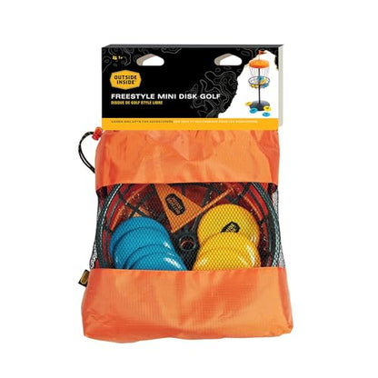 Outside Inside Freestyle Mini Disc Golf Game – Portable Mini Disc Golf Set with Collapsible Target, 8 Discs & Carry Bag – Ideal for Camping, Backyard Fun, and Travel-Friendly Entertainment