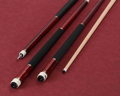 Pool Cue Stick Genuine Leather Cowhide Grip 58" 19 20oz 2 Piece with 12.5mm Tip,Canadian Maple Pro Billiard Cue,for Adults/Beginner/Pro Player. - color: Red-19oz-Velvet Paint Grip-Only Cue