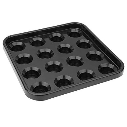 Pool Ball Tray, Billiard Ball Holder Tray, Billiards Standard Pool Ball Tray for 16 Balls, Black Plastic Pool Ball Carrying Tray for Full Set Regulation Size Billiard Balls Balls Pool Accessory