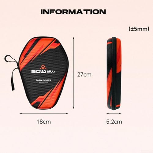 Table Tennis Racket Bag Ping-Pong Paddle Storage Case Table Tennis Organizer Table Tennis Bat Bag to Hold 2 Paddles 2 Balls(PB005-A model)