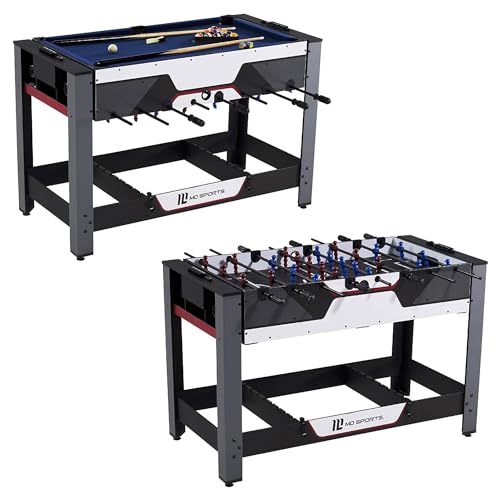 MD Sports Combination Games Multiple Styles Arcade Collection, Billiards, Ping Pong, Hockey, Basketball and Foosball Combination Kit Comes with All The Basics - style: 48 In. Swivel (2-in-1)