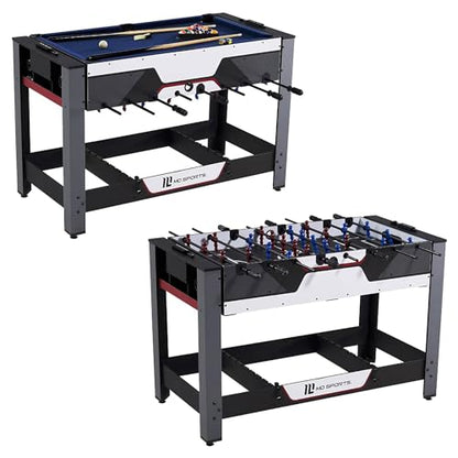 MD Sports Combination Games Multiple Styles Arcade Collection, Billiards, Ping Pong, Hockey, Basketball and Foosball Combination Kit Comes with All The Basics - style: 48 In. Swivel (2-in-1)