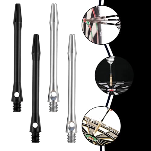 KALIONE 30 Packs Dart Shafts for Steel Tip, Aluminum 2ba Thread Dart Accessories 45 Mm/48 Mm Dart Shafts Replacement Kit with Rubber O Rings for Darts Sharpener Flights Sports