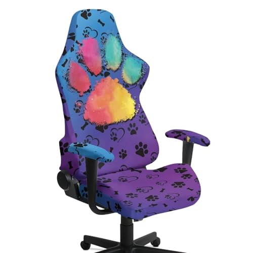 Cool Dog Paw Gaming Chair Covers Stretchable 4 Piece Set Universal Armchair Slipcovers Soft Protective Furniture Protector for Living Room Bedroom College Students Dorm Room - color: Cool Dog Paw