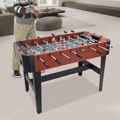 47" Competition Sized Wooden Soccer Football Table, Game Room Soccer Game Table, Regulation Foosball Table for Indoor or Outdoor, Family Game Night, Perfect for Kids and Adults