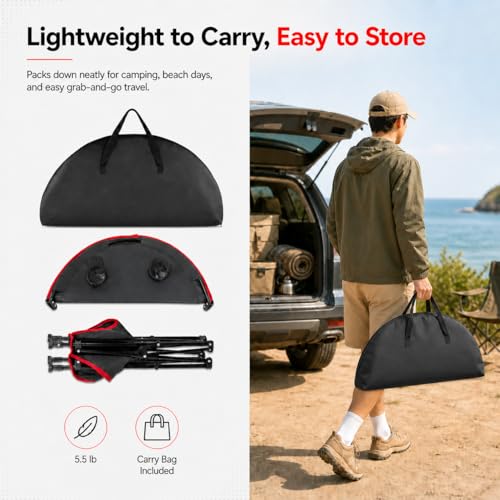 Portable Camping Table Folding Picnic Tables Lightweight Folding Table Waterproof Canvas Beach Table for Outside with 4 Cup Holders & Carry Bags for Camping, Beach, Campfires and Tailgating