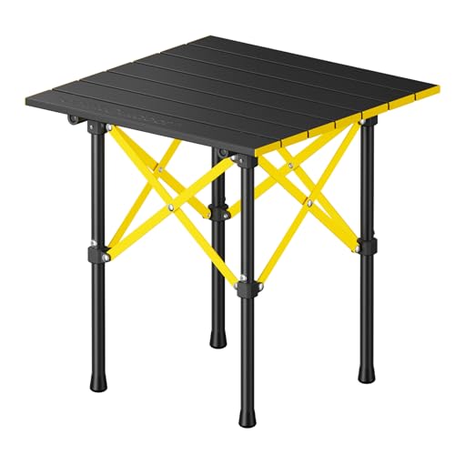 FanttikOutdoor Zeta V11 Pro Camping Table, Portable Folding Roll Up Table with Lightweight Aluminum Top & Carry Bag for Camping, BBQ, Tailgating Party, Picnic, Backyard, Small - size: 16" x 16" x 16.8"