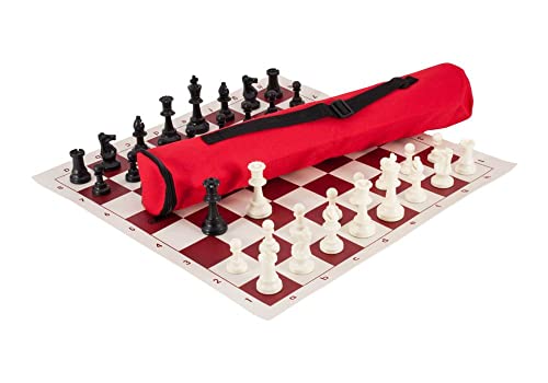 U.S. Chess Quiver Chess Set Combination - Triple Weighted - color: Red