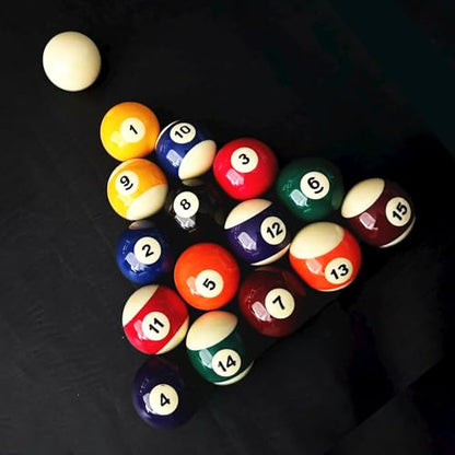 Billiard Balls Set 2-1/4 Inch Regulation Size, 16-Piece Premium Resin Pool Balls for Professional & Home Pool Table Replacement, Tournament Standard Billiard Balls(16 Resin Balls) New Grade A Crystal - style: Small Characters-White circle