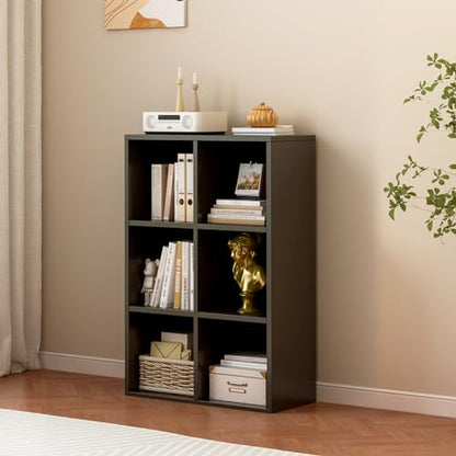 OSCHF 6-Cube Storage Shelf Bookcase, Black - color: Black, size: 6-Cube