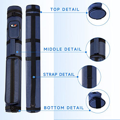 GSE Games & Sports Expert 2x2 Deluxe Hard Billiard Pool Cue Stick Carrying Case, Billiard Cue Case, Billiards Accessories (Several Colors Available) - color: Oval - Blue